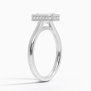แหวน SOJ รุ่น 024 ทรง Emerald Cut เงินแท้ 925 ประดับเพชร Moissanite 2 กะรัต สี D ความสะอาด VVS1 พร้อมใบรับรอง GRA ดีไซน์ Luna Hidden Halo สำหรับงานหมั้นและงานแต่งงาน ราคาพิเศษ - Product Image 2