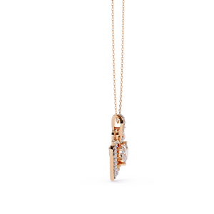 Classic 14K <b>Solid</b> <b>Gold</b> Heart IGI certified and Round Cut Set Lab Diamond Solitaire <b>Pendant</b> Necklace for Women Party Gift - Product Image 2