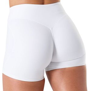 Women's <b>White</b> <b>Wrap</b> Mid Rise Shorts Stretch Compression Gym Workout Running Yoga Fitness Training Activewear Athletic Performa - Product Image 5