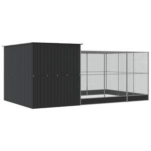 Aviario plateado de acero de 195,7 "x 119,3" x 85 "con suministros para pájaros de extensión - Product Image 5