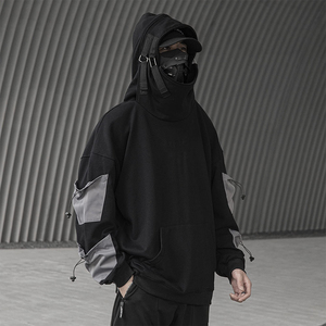 Sudadera techwear para hombre con diseño funcional y práctico diseño de bolsillos, sudadera techwear para hombre con capucha ajustable - Product Image 5