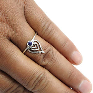 Wholesale Custom Made 925 Sterling Silver Crown <b>Ring</b> Comes With <b>Lapis</b> <b>Lazuli</b> Gemstone Bezel Setting Handmade Bohemian Jewelry - Product Image 2