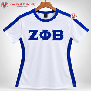 Camisetas de Algodón de Manga Corta con Cuello Redondo y Color Sólido para Mujer, Zeta Phi Beta, Fabricante ODM, Camiseta de Manga Corta para Hombre - Product Image 1