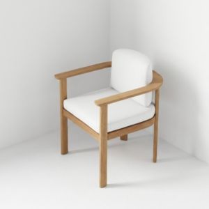 Chaise de restaurant nordique contemporaine en bois massif avec accoudoirs enveloppants et dossier rembourré – Idéale pour l'hôtellerie et les espaces lounge (sièges contractuels) - Product Image 2