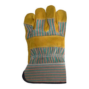 Gants de travail en cuir robustes, en cuir de vachette pleine fleur, avec manchette en toile, pour la construction, le soudage, le jardinage, OEM, marque privée - Product Image 4