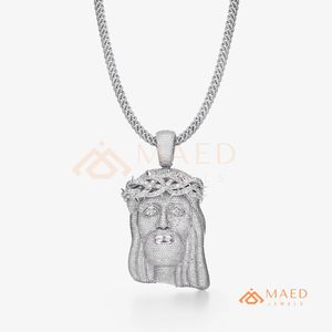 925 Silver <b>Iced</b> <b>Out</b> Jesus Face Moissanite Hip Hop Pendant Charm for Men Luxury Cuban <b>Chain</b> Jewelry Gift Premium Urban Fashion - Product Image 5
