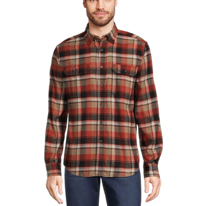 Men's Long Sleeve Casual Button Up Plaid Shirt <b>Brushed</b> Soft Outdoor Shirts Cotton Solid Color Flannel Shirts for Men - Product Image 1