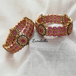 18K Gold Plated Brass Zircon Number Bangles with Oxidized Polish Finish and Channel Set-Ethnic Vintage Engagement Bracelets - Product Image 1