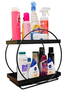 Organisateur en métal, étagère de rangement autoportante pour cuisine, salle de bain, bureau, gain de place, étagère de comptoir pour articles de toilette - Product Image 2