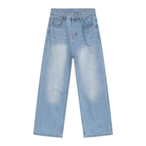 GUJ Jeans de Hombre de Mezclilla con Logo Personalizado, de Alta Calidad, Holgados, Casuales, con Lavado Ácido Desgastado, de Cintura Media, Estilo Vintage, para Verano, Poliéster/Algodón - Product Image 5