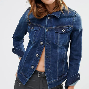 Veste en jean déchirée 100 % coton pour femme, coupe courte et régulière, col rabattu, boutonnée, style décontracté streetwear, broderie automne - Product Image 4