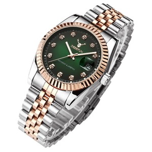 Montres-bracelets de luxe dorées pour femmes, en acier inoxydable haut de gamme, or véritable, étanches, affichage analogique à quartz avec date automatique CON 1193BZ - Product Image 6
