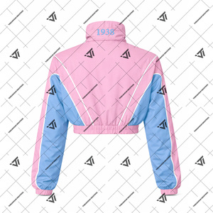 Wholesale Greek Jack And Jill Of America Sorority Clothing Embroidered Colorblock Windbreaker Crop <b>Jacket</b> Greek Paraphernalia - Product Image 2