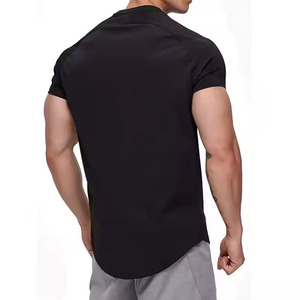 เสื้อยิมออกกำลังกาย Active Gym สกรีนโลโก้ได้ ผ้าฝ้าย 100% แห้งเร็ว แขนสั้น ทรงปกติ ผ้าสีพื้น เสื้อผ้าออกกำลังกายผู้ชาย โชว์กล้ามเนื้อ - Product Image 3