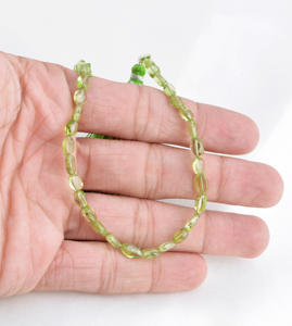Cuentas facetadas de peridoto natural de 9 pulgadas, collar de piedras preciosas naturales, piedra preciosa para la elaboración de joyería fina. - Product Image 4