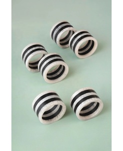 High Quality Pearl Resin Eco-Friendly Stocked Napkin Ring Set Black & <b>White</b> for Elegant Wedding Dining <b>Table</b> Decoration - Product Image 6