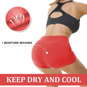 Hot Selling Ladies Outdoor Activewear Athletic Booty <b>Shorts</b> Red Color 4-Way Stretch <b>Seamless</b> Gym Wear Yoga <b>Shorts</b> - Product Image 6
