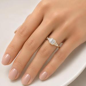 High Quality Luxury IGI Certified Ascher Cut Lab Grown Diamond Engagement <b>Ring</b> Gold Solitaire <b>Wedding</b> <b>Ring</b> At Factory Price - Product Image 5