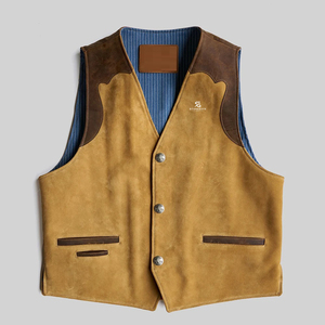 Men's <b>Leather</b> <b>Vest</b> Adults Wholesale OEM ODM Custom <b>Biker</b> Motorcycle Sleeveless Jacket Casual Premium Outerwear 2026 - Product Image 2