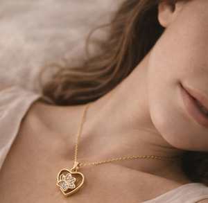 Collar con colgante de circonita de plata de ley 925, chapado en oro de 14 quilates, regalo de joyería para amantes de las mascotas, para ella, uso diario - Product Image 4