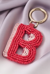 Porte-clés de luxe fait main perlé avec initiale personnalisée, brodé, pour cadeaux de mariage et cadeaux d'entreprise 2026 - Product Image 4