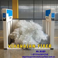 Precio Económico, Certificado ISO 9001/OEKO-TEX, Fibras de Poliéster PET 3D Finas, Fibra Corta de Poliéster 3D HCS Blanca Reciclable Vikohasan Spinning