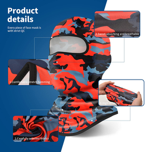 Cagoule de ski noire en polyester tricotée à un trou avec logo personnalisé, masque facial intégral pour le sport - Product Image 6