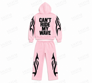 Ensemble de survêtement rose personnalisé pour hommes, sweat à capuche et pantalon de jogging, imprimé flamme noire, streetwear, vêtements de sport décontractés, tenue 2 pièces - Product Image 4