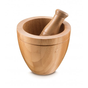 Mortier et pilon en bois naturel de 34 mm, outil de cuisine traditionnel et écologique, pour broyer les épices et préparer les herbes - Product Image 4