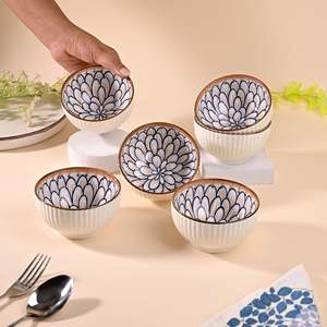 Ensemble de 6 bols en porcelaine Kairaus, écologiques, minimalistes, inspirés du jasmin, petits bols en céramique pour soupes et mélanges, pour cadeaux - Product Image 5