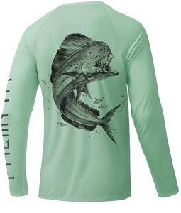 Camisa de Pesca de Manga Larga para Niños, Estampado de Tarpaón Azul, Sublimación, Protección Solar UPF 50, Anti-UV, 85% Poliéster + 15% Elastano - Product Image 3