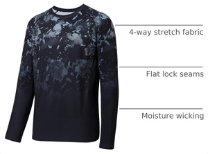 Camisa de Pesca de Manga Larga para Hombre de Alta Calidad, 100% Poliéster, Protección UV, Secado Rápido, Transpirable, Color Sólido, Precio Bajo - Product Image 3