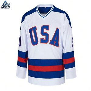Jersey de Hockey sobre Hielo 2026 de la Mejor Calidad, Color Blanco, Bordado, Deportivo, de Manga Larga para Adultos, 100% Poliéster - Product Image 2