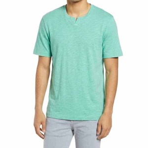 Camiseta de Manga Corta para Hombre, Color Verde Menta, Cuello Redondo, Corte Regular, Informal, 100% Algodón Jersey, Color Sólido en la Parte Delantera, Ecológica - Product Image 1