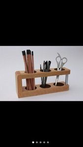 Compact Wooden Pen Holder for Small Desk Spaces Decorative Wooden Pen Cup for Home Study Desk Wooden Office Gift Organizer for C - Product Image 4