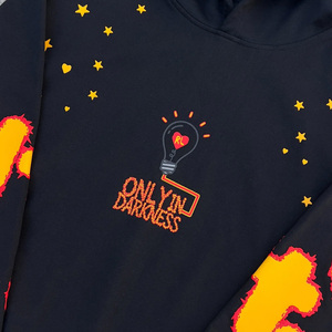 Sweat-shirts et pulls à capuche surdimensionnés en coton 100% de haute qualité, imprimés personnalisés avec des lettres, taille plus, design imprimé en relief - Product Image 6