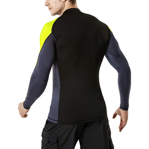 Conjunto de Camiseta de Compresión de Manga Larga con Bloques de Color para Hombre y Pantalones Cortos con Spandex/Poliéster Transpirable y de Secado Rápido para MMA BJJ - Product Image 5