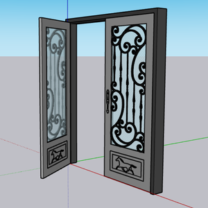 Porte d'entrée en fer forgé haute sécurité pour maisons modernes avec revêtement en poudre et design décoratif en fer forgé sur mesure - Product Image 2
