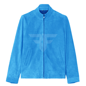 Blouson de moto slim en cuir véritable pour homme avec fermeture éclair, col montant, logo personnalisé, prix d'usine, meilleure qualité - Product Image 1