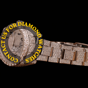 นาฬิกาควอตซ์ฮิปฮอปทรงกลมหน้าปัดตัวเลขอารบิกประดับเพชรโมอิสซาไนต์สีขาวทองทันสมัยสำหรับผู้หญิง - Product Image 3