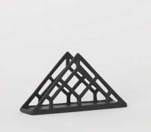 Porta Servilletas Triangular Negro Mate, Moderno Soporte Geométrico de Metal para Servilletas, Organizador de Papel de Lujo para Mesa, Decoración para Cocina o Cafetería - Product Image 1