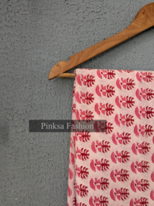 ผ้าพิมพ์ลายบล็อกอินเดีย ผ้าฝ้าย 100% ลายดอกไม้ สำหรับตัดเย็บเสื้อผ้า - Product Image 2