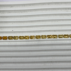Extremely Hot Natural Yellow <b>Citrine</b> Emerald Cut 25 Piece Set 23.30 Carat 7x5mm Madagascar Loose Gemstones for Tennis Bracelet - Product Image 6