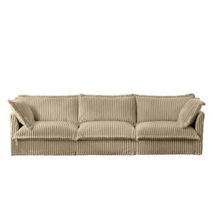Divano Letto Moderno a 3 Posti con Rivestimento, Seduta Profonda con Morbidi Cuscini Grandi, Comodo Divano con Braccioli Flessibili - Product Image 6
