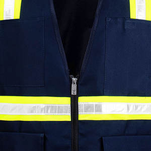 Gilet de sécurité sur mesure fabriqué en usine, haute visibilité, vêtements de travail réfléchissants, gilets réfléchissants à fermeture éclair, en vente en ligne - Product Image 5