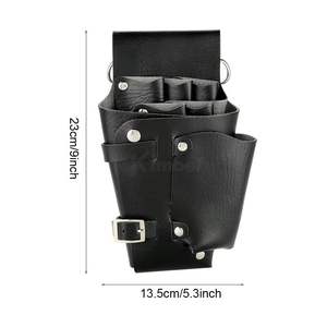 Étui professionnel pour ciseaux de barbier, sacoche de taille pour coiffeur en cuir PU, pochette à ciseaux réutilisable, durable, ceinture réglable, personnalisable OEM - Product Image 2