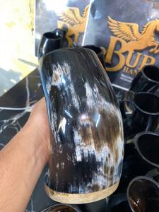 Taza de Cuerno de Búfalo Hecha a Mano, Forma Natural, Pulida, Estilo Vintage, para Cerveza, Artículo de Colección - Product Image 3