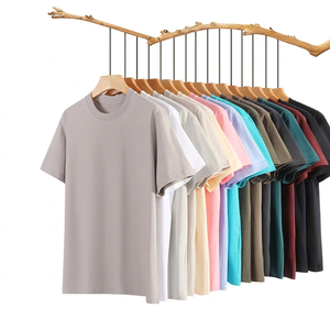 T-shirt basique en coton tricoté 230G à manches courtes, respirant, décontracté et tendance pour l'été, avec logo brodé personnalisé, fabriqué en Chine (OEM) - Product Image 1