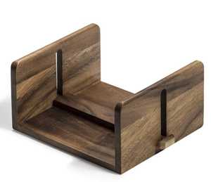 Rustic Wooden Napkin Holder Elegant Dark Brown Finish <b>Tabletop</b> Tissue <b>Storage</b> Dispenser for Kitchen Dining Restaurant Use - Product Image 2