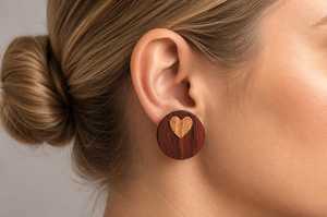 Boucles d'oreilles en bois artisanales, bijoux de mode, bois naturel léger, accessoires pour femmes et fournitures de bijoux en gros - Product Image 2